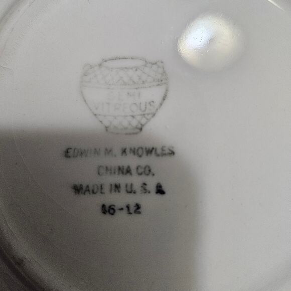 Vintage Edwin M. Knowles Tea Cup & Saucer Set Floral Pattern, Semi Vitreous USA - Picture 8 of 8